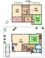 土地面積広々68.17坪！前面道路ゆったり6ｍ！
全居室6帖以上の4LDKの間取り！
室内大変丁寧にお使いです♪眺望良好！
吹抜けがある為、開放感あり！