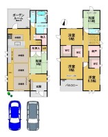 住友林業のお家♪全居室6帖以上の4LDKの間取り！
南向きにつき日当たり・通風良好！
大山崎小学校まで徒歩2分！お子様の通学も安心です！