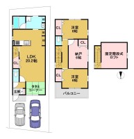 全3区画の分譲地！閑静な住宅地！
車2台駐車可能！全居室6帖以上のゆとりのある間取り！
小学校まで徒歩圏内！お子様の通学も安心です！