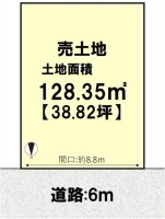 閑静な住宅地の整形地！土地面積約３８坪！
建築条件無につきお好きなハウスメーカー・工務店で建築可能！
小学校まで徒歩５分圏内でお子様の通学も安心！