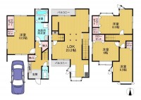 ２０２６年７月リフォーム済み物件！
閑静な住宅地！バルコニーが２ヵ所付き！約２３帖のＬＤＫ！
神川小学校まで徒歩１０分とお子様の通学も安心♪