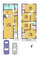 全３区画の分譲地！駐車２台可能!
南向きにつき日当たり良好！
小学校まで徒歩圏内！お子様の通学も安心です！