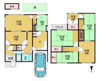 向日市、伏見区、南区の不動産なら<br>センチュリー21ユニバーサルホームサービス向日町店へ！ 部屋数・収納スペース充実の８Ｋ！
南側にはお庭があり、ガーデニングなどを楽しんで頂けます！
神川小学校まで徒歩４分とお子様の通学も安心♪