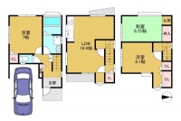 向日市、伏見区、南区の不動産なら<br>センチュリー21ユニバーサルホームサービス向日町店へ！ 全居室６帖以上の３ＬＤＫ中古戸建！
全居室に収納スペースを完備しております！
徒歩圏内に生活施設が充実しているため、便利な立地♪