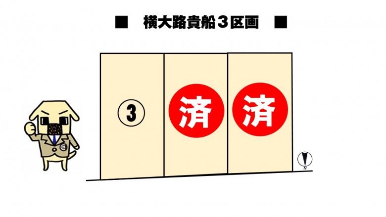 横大路貴船全3区画分譲地